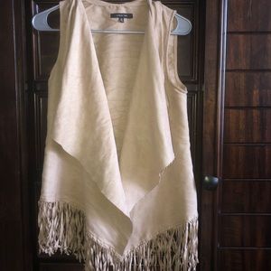 Fringed camel vest